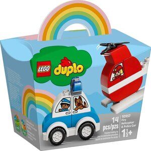 Brand New Lego DUPLO 10957 Fire Helicopter & Police Car Building Playset